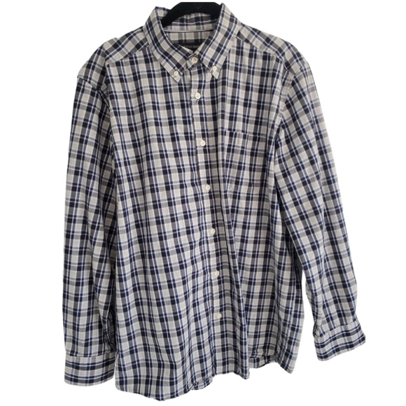 Tricots St Raphael Plaid Button Up Dress Shirt - Picture 1 of 4